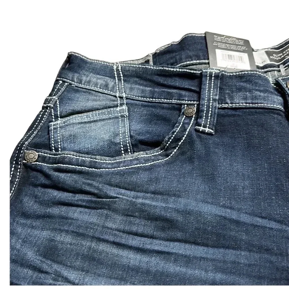 ROCK & REPUBLIC men jean,NWT 36x30 slim straight,blue,manufactured fading EC NWT - Picture 9 of 10